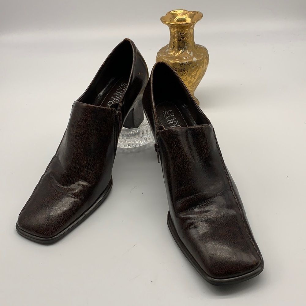Franco Sarto Classic Brown Pump with Square Toe